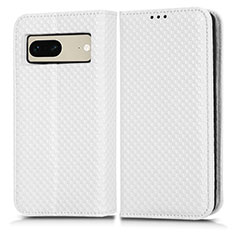 Custodia Portafoglio In Pelle Cover con Supporto C03X per Google Pixel 7 5G Bianco