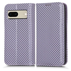 Custodia Portafoglio In Pelle Cover con Supporto C03X per Google Pixel 7 5G Viola