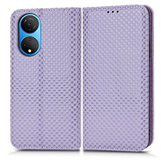 Custodia Portafoglio In Pelle Cover con Supporto C03X per Huawei Honor X7 Viola