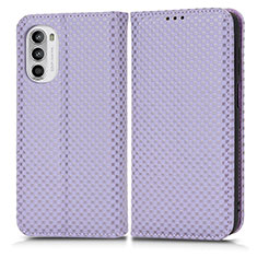 Custodia Portafoglio In Pelle Cover con Supporto C03X per Motorola MOTO G52 Viola