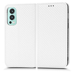 Custodia Portafoglio In Pelle Cover con Supporto C03X per OnePlus Nord 2 5G Bianco