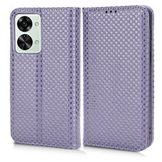 Custodia Portafoglio In Pelle Cover con Supporto C03X per OnePlus Nord 2T 5G Viola