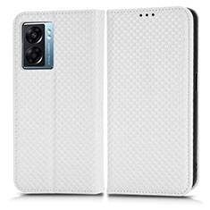 Custodia Portafoglio In Pelle Cover con Supporto C03X per OnePlus Nord N300 5G Bianco