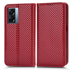 Custodia Portafoglio In Pelle Cover con Supporto C03X per OnePlus Nord N300 5G Rosso