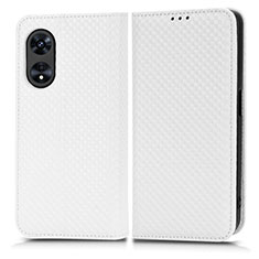 Custodia Portafoglio In Pelle Cover con Supporto C03X per Oppo A1 5G Bianco