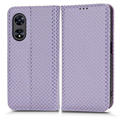 Custodia Portafoglio In Pelle Cover con Supporto C03X per Oppo A1x 5G Viola