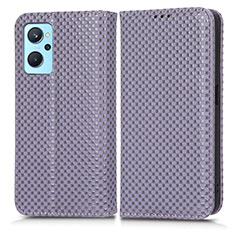 Custodia Portafoglio In Pelle Cover con Supporto C03X per Oppo A96 4G Viola