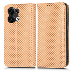 Custodia Portafoglio In Pelle Cover con Supporto C03X per Oppo Reno8 Pro 5G Oro