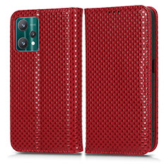 Custodia Portafoglio In Pelle Cover con Supporto C03X per Realme 9 5G Rosso