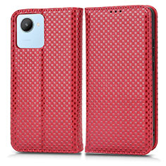 Custodia Portafoglio In Pelle Cover con Supporto C03X per Realme C30 Rosso