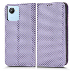 Custodia Portafoglio In Pelle Cover con Supporto C03X per Realme C30 Viola