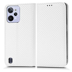 Custodia Portafoglio In Pelle Cover con Supporto C03X per Realme C31 Bianco