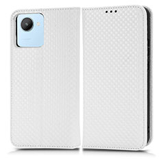 Custodia Portafoglio In Pelle Cover con Supporto C03X per Realme Narzo 50i Prime Bianco