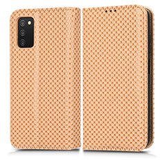 Custodia Portafoglio In Pelle Cover con Supporto C03X per Samsung Galaxy A03s Oro