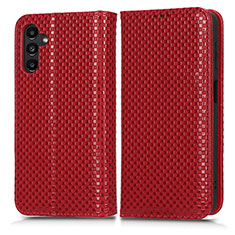 Custodia Portafoglio In Pelle Cover con Supporto C03X per Samsung Galaxy A13 5G Rosso