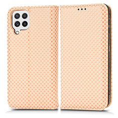 Custodia Portafoglio In Pelle Cover con Supporto C03X per Samsung Galaxy A22 4G Oro