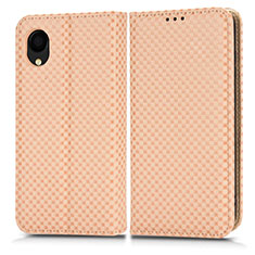 Custodia Portafoglio In Pelle Cover con Supporto C03X per Samsung Galaxy A22 5G SC-56B Oro