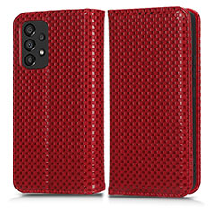 Custodia Portafoglio In Pelle Cover con Supporto C03X per Samsung Galaxy A53 5G Rosso