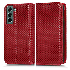 Custodia Portafoglio In Pelle Cover con Supporto C03X per Samsung Galaxy S24 5G Rosso