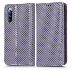 Custodia Portafoglio In Pelle Cover con Supporto C03X per Sony Xperia 10 III Lite Viola