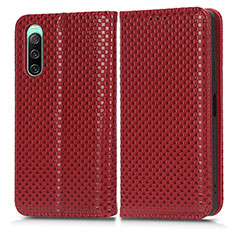 Custodia Portafoglio In Pelle Cover con Supporto C03X per Sony Xperia 10 IV SOG07 Rosso