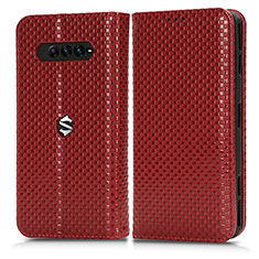 Custodia Portafoglio In Pelle Cover con Supporto C03X per Xiaomi Black Shark 4 5G Rosso