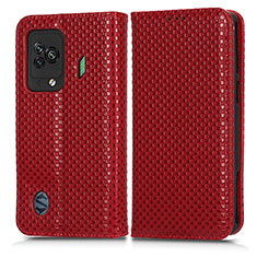 Custodia Portafoglio In Pelle Cover con Supporto C03X per Xiaomi Black Shark 5 5G Rosso