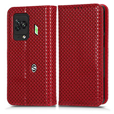 Custodia Portafoglio In Pelle Cover con Supporto C03X per Xiaomi Black Shark 5 Pro 5G Rosso