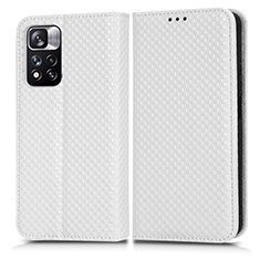 Custodia Portafoglio In Pelle Cover con Supporto C03X per Xiaomi Mi 11i 5G (2022) Bianco