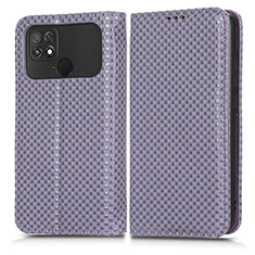 Custodia Portafoglio In Pelle Cover con Supporto C03X per Xiaomi Poco C40 Viola