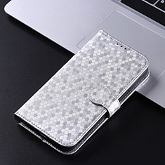 Custodia Portafoglio In Pelle Cover con Supporto C03X per Xiaomi Poco C55 Argento