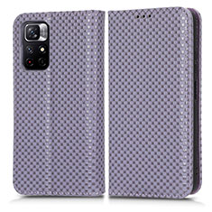 Custodia Portafoglio In Pelle Cover con Supporto C03X per Xiaomi Poco M4 Pro 5G Viola