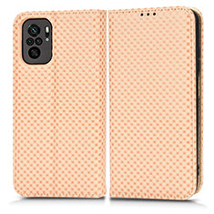 Custodia Portafoglio In Pelle Cover con Supporto C03X per Xiaomi Poco M5S Oro