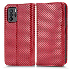 Custodia Portafoglio In Pelle Cover con Supporto C03X per Xiaomi Poco X3 GT 5G Rosso