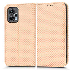 Custodia Portafoglio In Pelle Cover con Supporto C03X per Xiaomi Poco X4 GT 5G Oro