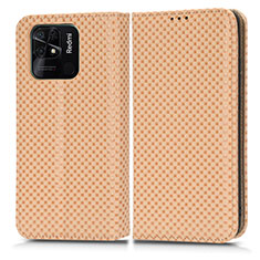 Custodia Portafoglio In Pelle Cover con Supporto C03X per Xiaomi Redmi 10C 4G Oro