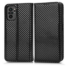 Custodia Portafoglio In Pelle Cover con Supporto C03X per Xiaomi Redmi Note 10 4G Nero