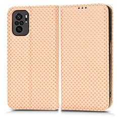 Custodia Portafoglio In Pelle Cover con Supporto C03X per Xiaomi Redmi Note 10 4G Oro