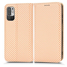 Custodia Portafoglio In Pelle Cover con Supporto C03X per Xiaomi Redmi Note 10 5G Oro