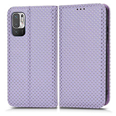 Custodia Portafoglio In Pelle Cover con Supporto C03X per Xiaomi Redmi Note 10T 5G Viola