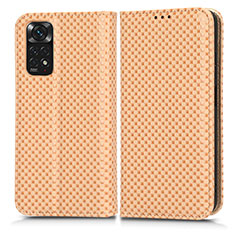 Custodia Portafoglio In Pelle Cover con Supporto C03X per Xiaomi Redmi Note 11 4G (2022) Oro