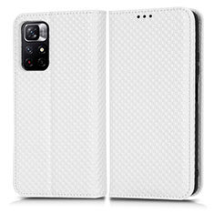 Custodia Portafoglio In Pelle Cover con Supporto C03X per Xiaomi Redmi Note 11S 5G Bianco