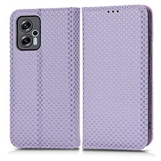 Custodia Portafoglio In Pelle Cover con Supporto C03X per Xiaomi Redmi Note 11T Pro 5G Viola