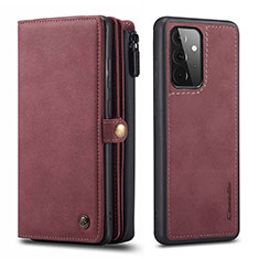 Custodia Portafoglio In Pelle Cover con Supporto C04S per Samsung Galaxy A72 4G Rosso