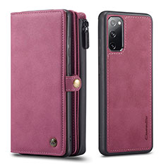 Custodia Portafoglio In Pelle Cover con Supporto C04S per Samsung Galaxy S20 Lite 5G Rosso