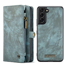Custodia Portafoglio In Pelle Cover con Supporto C04S per Samsung Galaxy S21 FE 5G Blu