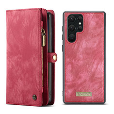 Custodia Portafoglio In Pelle Cover con Supporto C04S per Samsung Galaxy S24 Ultra 5G Rosso