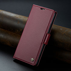 Custodia Portafoglio In Pelle Cover con Supporto C04S per Xiaomi Poco C65 Rosso