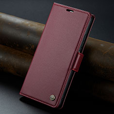 Custodia Portafoglio In Pelle Cover con Supporto C04S per Xiaomi Redmi Note 13 5G Rosso