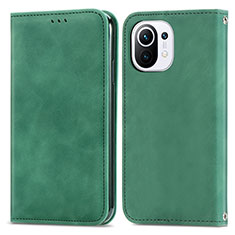 Custodia Portafoglio In Pelle Cover con Supporto C05 per Xiaomi Mi 11 Lite 4G Verde